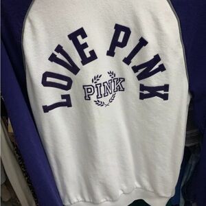 Victoria's Secret Love Pink White and blue Sweatshirt